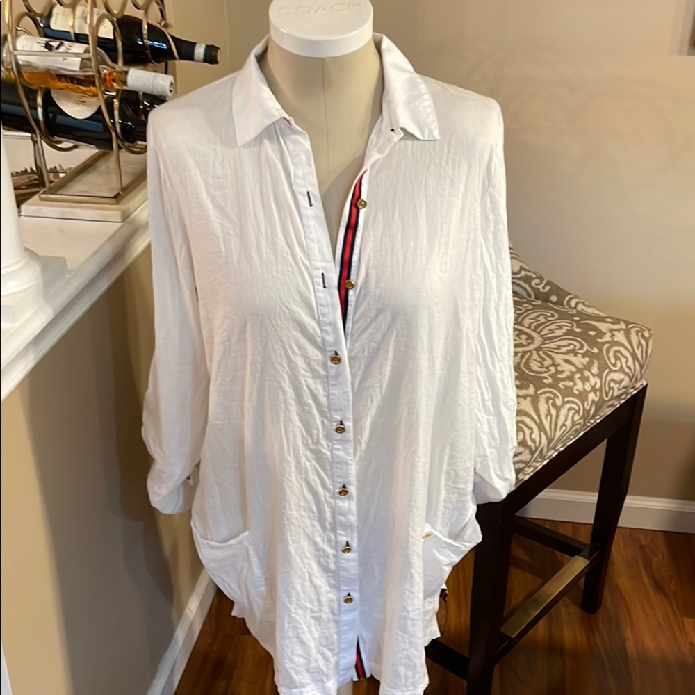 Tommy Hilfiger, white beach cover up